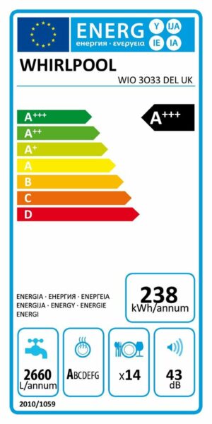 Съдомиялна Whirlpool WIO 3O33 DEL