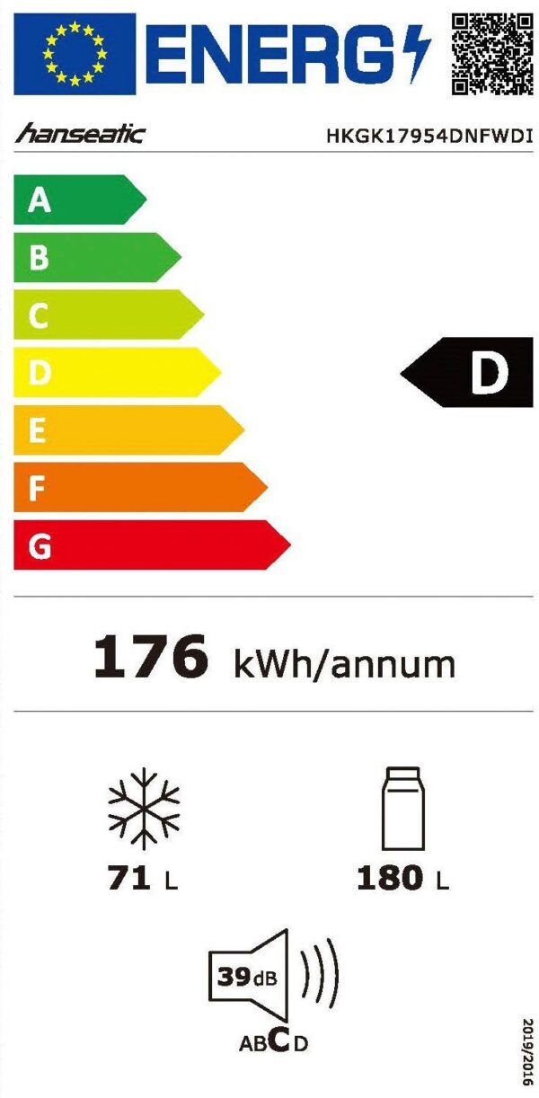 Хладилник с фризер Hanseatic HKGK17954DNFWDI