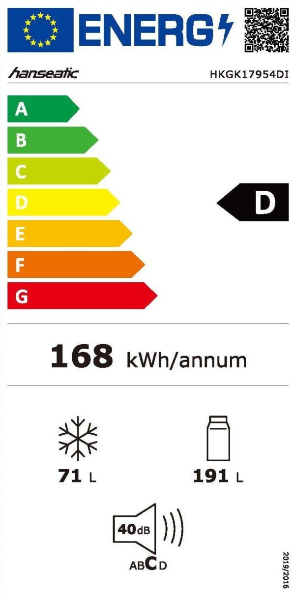 Хладилник с фризер HANSEATIC HKGK17954DI