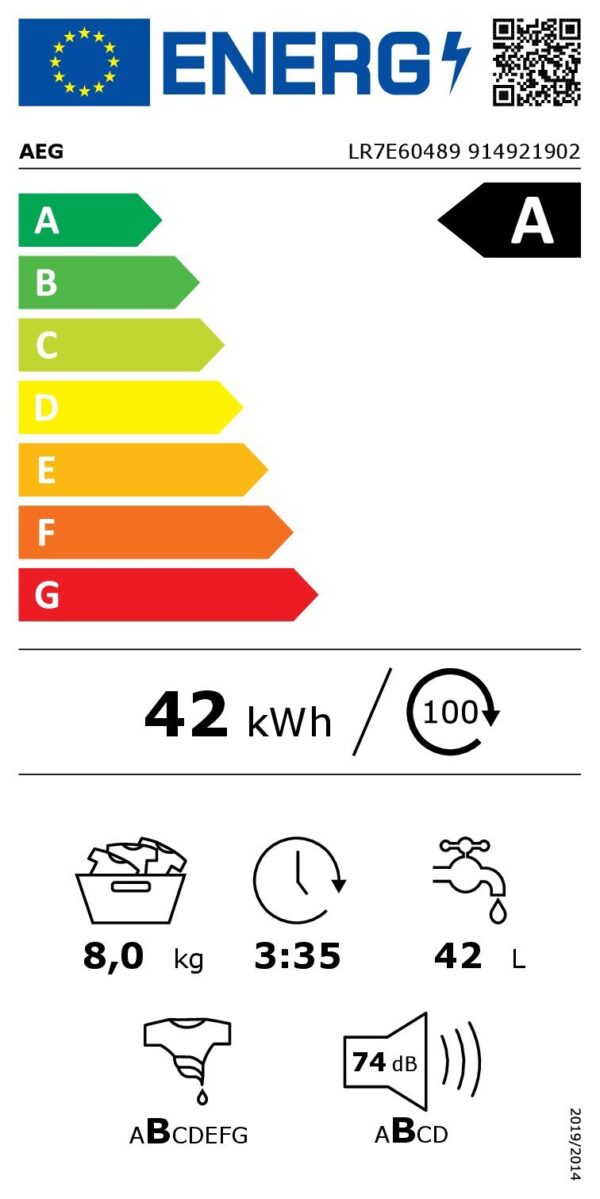 Пералня AEG LR7E60489