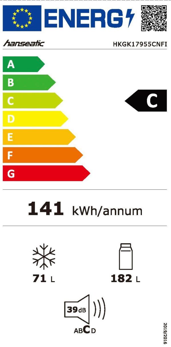 Хладилник с фризер Hanseatic HKGK17955CNFI