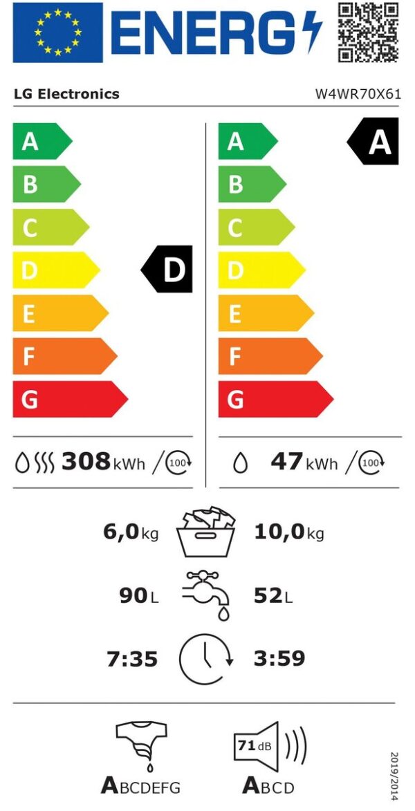 Пералня със сушилня LG W4WR70X61