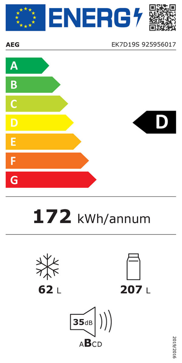 Хладилник с фризер AEG EK7D19S - Image 9